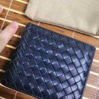 2023 New★ bv Baodiejia woven wind leather lambskin mens short wallet 20 off There are many card slots and the pictures are all real shots