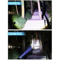 [4-Core Bright as Car Lamp] 10000 Lumen, Rechargeable, LED Flashlight, Zoomable, 26650 Battery 10+ Hours, Super Bright, Tactical Flashlights, 3 Modes,Emergencies Waterproof Flashlight with Lanyard,Suitable for Daily household and Outdoor