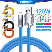 Fonken 120W 6A Super Fast Charge Type C สายชาร์จ Quick Charge สาย USB สำหรับ Xiaomi Huawei Samsung USB Type C สายชาร์จ