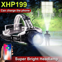 【เรือจากประเทศไทย】ไฟส่องกบ แบบชาร์จได้ USB ไฟคาดหัว XHP199 LED ลุยฝนกันน้ำได้ สำหรับวิ่งตกปลาเดินป่าการผจญภัยในป่า ไฟคาดหัวแรงสูง ไฟฉายคาดหัว ไฟคาดหัวแบตอึด ไฟคาดหัวแบตอึด led ไฟฉายคาดหัวแรง