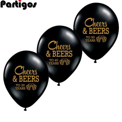 【YF】 10pcs Cheers Beers to 21 30 40 50 Years Wedding Anniversary 10inch Balloons Adults Aged Birthday Supplies