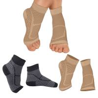 1Pair Unisex Elastic Protective Sports Supplies Heel Pain Relief Ankle Guard With Arch Support Plantar Fasciitis Socks Medical