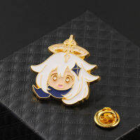 Wholesale 10 Pcs Anime Genshin Impact Small Enamel Needle Kawaii Cute Cartoon Singing Girl Idol Brooch Keqing Badge Collection