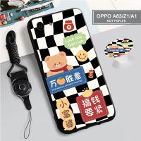 สำหรับ OPPO A1 A83 A31 2020/F3/F7/F9/F9 Pro/A7X เคสซิลิโคนนิ่มพร้อมห่วงและเชือก