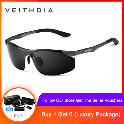Veithdia Brand designer อลูมิเนียม Polarized Mens แว่นตากันแดดแว่นตาแว่นตาแว่นตาชายอุปกรณ์เสริม Sun glasses UV400 สำหรับผู้ชาย 6529