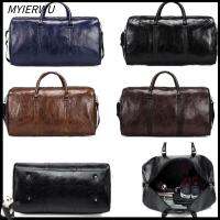 MYIERWU จุได้มาก กระเป๋าเดินทาง holdall การเดินทางเพื่อธุรกิจ แบบพกพาได้ PU หนัง Duffle แฟชั่นสำหรับผู้หญิง กระเป๋าใส่ของ กระเป๋าวันหยุดสุดสัปดาห์ ชายหญิง