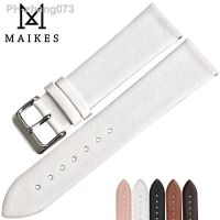 ✕ MAIKES New design watchband watch accessories white watch strap 12-24mm thin cow leather watch band women watch bracelet for DW