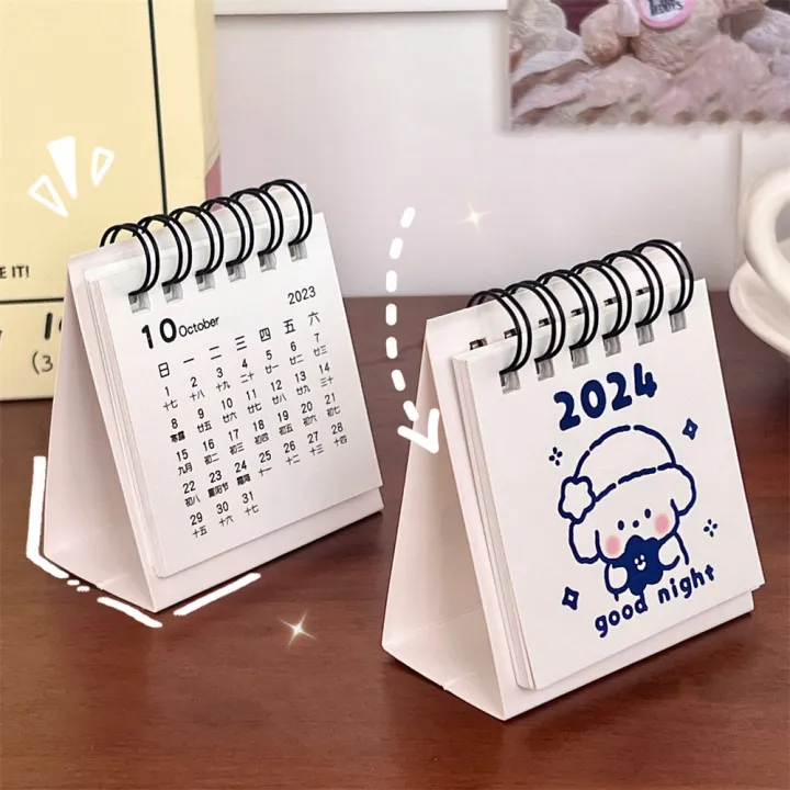 2024-creative-calendar-cartoon-calendar-mini-desktop-calendar-student-self-discipline-calendar-clock-in-calendar-book-2024-creative-calendar-simple-decoration-calendar-small-calendar-mini-calendar-boo