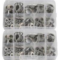 ☏❧☒ 200pcs M5 M6 M8 M10 M12 M14 Mix Aluminum Gaskets Washers Aluminum Flat Metal Sealing Rings Assorted Set Washers