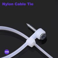 100PCS Screw Hole Cable Ties Fixed Cable Tie Nylon Cable Zip Ties With Screw Hole Mount Self Locking Loop Wrap Bundle Tie Straps Cable Management