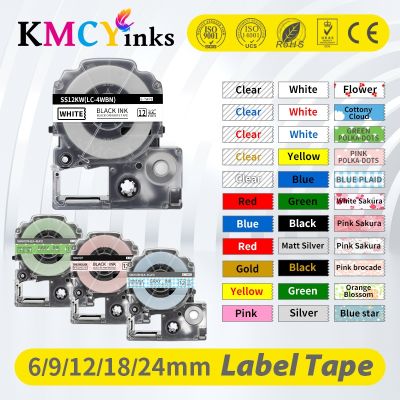 ▦✿▽ KMCYinks SS12KW Tape 12mm Compatible for Epson Labelworks lw400 /KingJim SS12KW LC-4WBN Label Maker Tape for LW300 Label Printer
