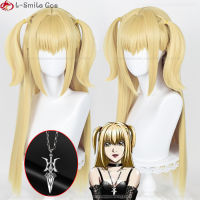 Misa Misa วิกผมอะนิเมะเดธโน้ตสีเหลืองทองยาวคอสเพลย์วิกผม Misa Amane ทนความร้อนผมฮาโลวีนปาร์ตี้ผู้หญิงวิกผมวิกผมหมวก