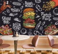 ❈✥▦ Customized Wallpaper Fast Food Hamburger Wallpapers Wall Decor Wall Paper Papel Tapiz 3d Para Pared