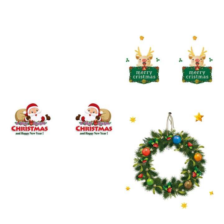 christmas-wreath-wall-stickers-window-glass-festival-decals-santa-murals-new-year-christmas-decorations-for-stickers