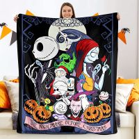 2023 in stock Nightmare Before Christmas Blanket Soft Christmas Throw Blanket Jack &amp; Sally Throw Blankets for，Contact the seller to customize the pattern for free