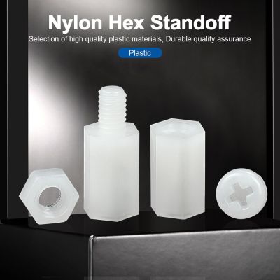 NINDEJIN Nylon Hex Standoff Male Female Standoff Spacer Assortment Kit Insulation White Nylon Bolt&amp;Nut Motherboard PCB Standoff