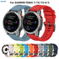 BLUESN สายสายนาฬิกาซิลิโคนสำหรับ Garmin Fenix 6X 6 6S Pro 7X 7 Easyfit สายรัดข้อมือ Fenix 5 5X 5S Plus สายรัดข้อมือนาฬิกาอัจฉริยะ