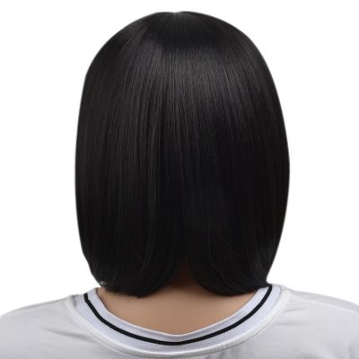 Natural Short Straight Bob Wig Synthetic Hair For Women 40cm Heat Resistant Female Fake Hair With Bangs Mapof Beauty Short Qi Liu Hair Wig