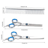 ชุดกรรไกรตัดขนสัตว์เลี้ยง ชุดตัดแต่งขนสัตว์เลี้ยง ชุดกรรไกรตัดขนสัตว์เลี้ยงทนทานสำหรับหวีขน