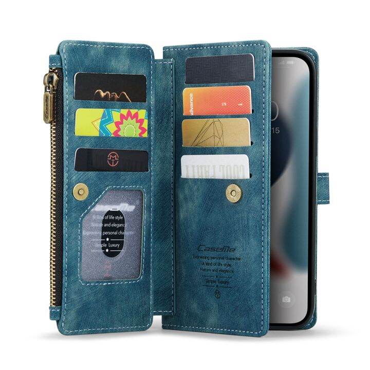 เคสโทรศัพท์กันกระแทกสำหรับ-samsung-galaxy-z-fold-5-z-fold-4-z-fold-3กระเป๋าสตางค์หนังเคสแม่เหล็ก10ช่องเสียบบัตรแบบฝาพับ