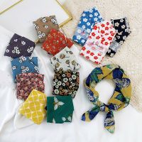 【CC】☌☼❡  Cotton Small Scarf All-match Printed Hair Bands Floral Neck Headband Soft Handkerchief