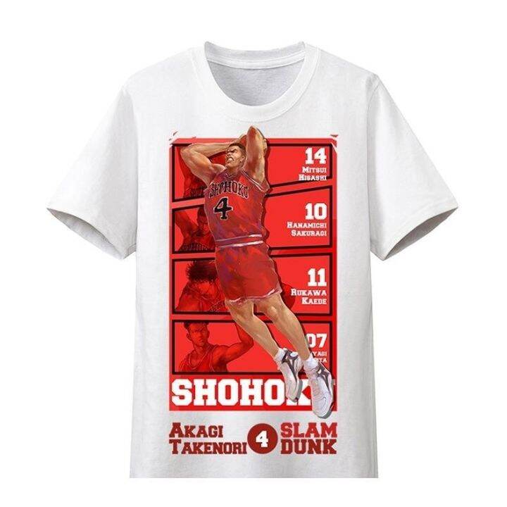 ข้อเสนอพิเศษ-tshirt-เสื้อยืดแขนสั้น-ผ้าฝ้ายแท้-พิมพ์ลายการ์ตูน-slam-dunk-sakuragi-flower-road-สําหรับผู้ชาย-และผู้หญิง-s-5xl-s-5xl