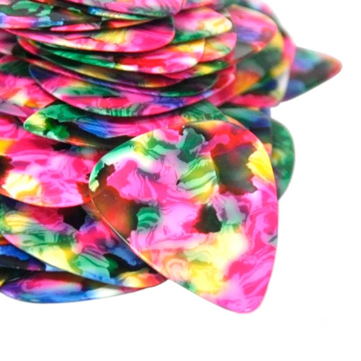 lots-of-50pcs-0-71mm-0-96mm-tie-dye-celluloid-guitar-picks-plectrums-guitar-bass-accessories