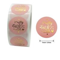 50-500pcs Pink Label Stickers Foil Thank You Stickers Taste Business Order Home Hand made Sticker Wedding Envelope Seals Stickers Labels