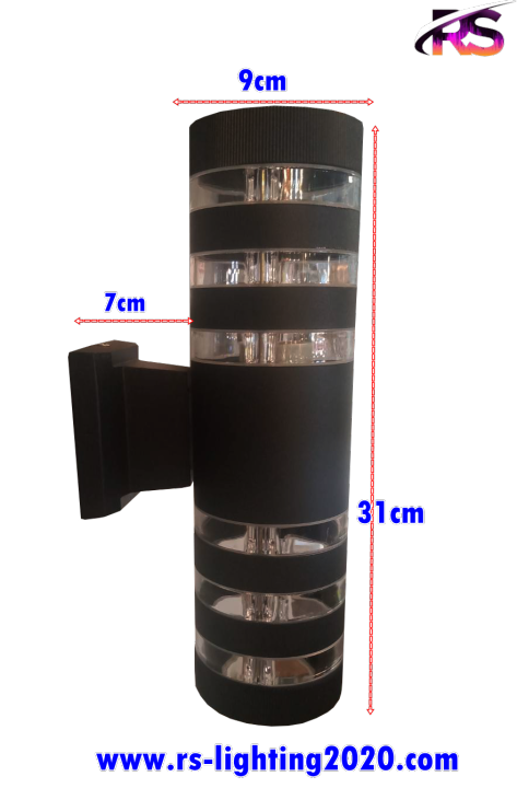 โคมไฟกิ่งผนังภายนอกอาคาร-ติดกำแพนอกบ้าน-6735-2-bk-ไม่รวมหลอดไฟ