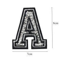 Embroidery Hot Fix Rhinestone Letter Alphabet Iron Patch Badge Bag Hat Jeans Fabric Applique Craft