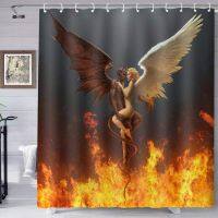 【CW】☬✚﹊  Shower Curtain Demon Satan Entwined In Bathing Curtains Washable Psychedelic