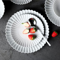 Gray Petal Dinner Plate Ceramic Kitchen Plate Tableware Set Food Dishes Rice Salad Noodles Bowl Soup Kitchen Cook Tool 1pc