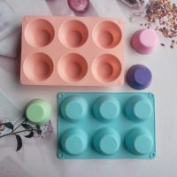 Muffin 6 Holes Silicone Mold DIY Egg Tart Cake Mold Cupcake Cookies Fondant Baking Pan Pudding Steamed Cake Mold Round