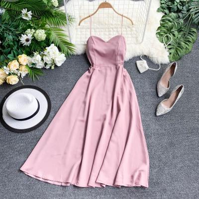 Aibeautyer Sexy Party Dress Solid A-line Backless Summer Dress Lace Up High Waist Elegant Long Dresses Zipper Beach