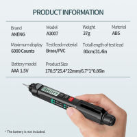 ANENG A3007 A3008 Digital Multimeter Pen 6000 Counts Tester Meter ACDC Voltage Resistance Diode Handheld Tester Tools