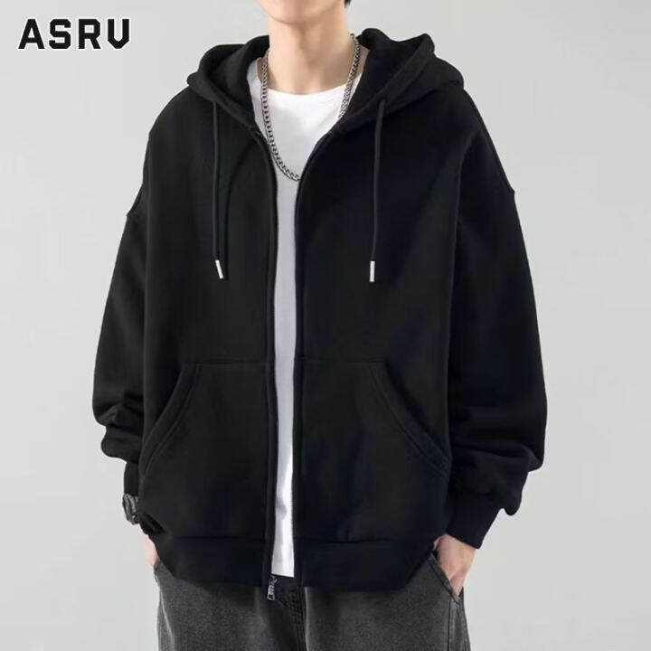 asrv-เสื้อฮู้ดชาย-เสื้อมีฮู้ดผู้ชาย-hoodie-เสื้อกันหนาว-ผู้ชาย-แจ็คเก็ตสเวตเตอร์มีฮู้ดสำหรับผู้ชาย-เสื้อกันหนาวลำลองแบบหลวมมีซิปเสื้อฮู้ดขนแกะ