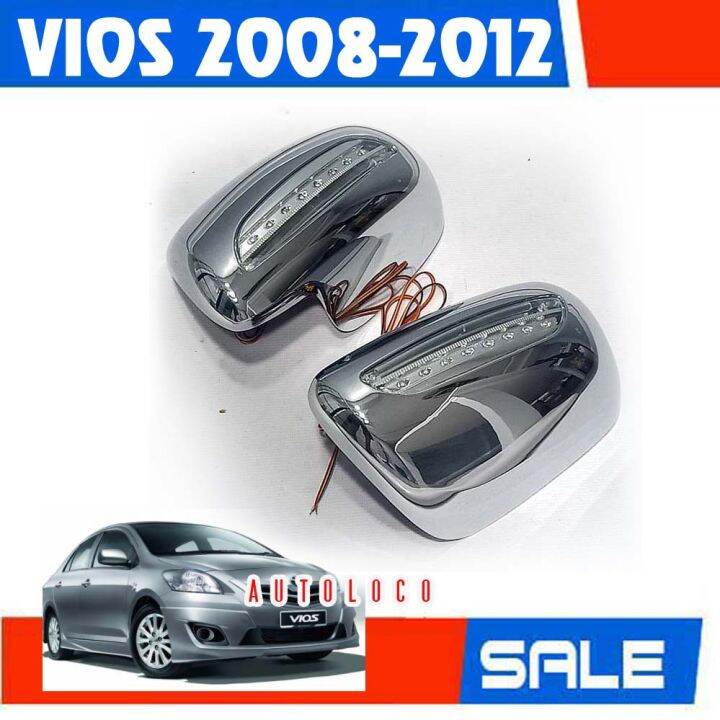 Side Mirror Cover with LED for Toyota Vios 2nd Gen (Fits 2008 2009 2010