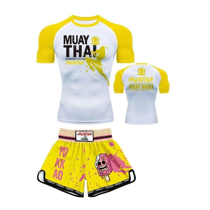 ชุดชกมวย-กีฬาชกมวยชายชุดต่อสู้เอ้าท์เล็ทมวยไทย-ufc-กางเกงขาสั้นเด็กกำหนดเองได้ชุดฝึกซ้อม