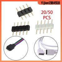 YIJIAN1984918 20/50Pcs ทองแดง สำหรับ Rgb 3528 5050 Smd ไฟ LED Strip ปลั๊กอะแดปเตอร์ชาย 4 พิน 5 พิน เทอร์มินัล ขั้วต่อขั้วต่อ