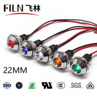 FILN Metal 22mm Mounting Size Wired Terminal Metal Indicator Light 12v 24v 110v 220v LED indicator light