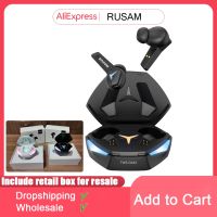 hot【DT】 RUSAM GA33 Gamer Headset Low Latency Bluetooth Headphones Bass Earbuds Noise Cancellation Earphone ！