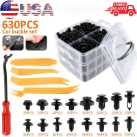 Universal 630pcs รถ คลิปหนีบพลาสติก Rivet ชุด Push Fit ประตู Boot Trim แผงกันชน Fastener Universal 630pcs Car Plastic Clips Rivet Set Push Fit Door Boot Trim Panels Bumper Fastener