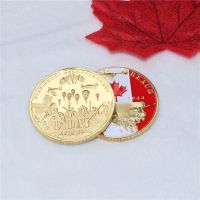 【YD】 Canadian souvenir for collection Canada infantry division WW2 D-Day Juno Beach gold plated coin commemorative coins