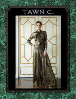 TAWN C. - African Gold Lamé Inès Blouse เสื้อเบลาส์คอผูกโบว์สีทอง