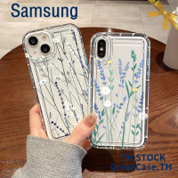 Transparent Airbag Case Tidbits Pattern Compatible for Samsung S21 S22 S23 Ultra A14 A13 A12 A04S A03S A52 A51 A71 A34 A50 A50S A02s A22 A32 A23 A54 A11 Phone Case Shockproof Air Cushion TPU Silicone Protective Cover