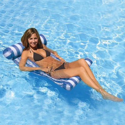 PVC ฤดูร้อน Inflatable พับลอยแถวสระว่ายน้ำเปลญวนน้ำที่นอนลมชายหาดกีฬาทางน้ำ Lounger เก้าอี้