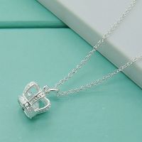 Luxury Brand 925 Sterling Silver Unique Design Queen Crown Pendant Necklaces for Women Charm Jewelry