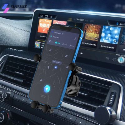 ตู้นิรภัย【จัดส่งภายใน24ชั่วโมง】สินค้าที่วางโทรศัพท์ในรถหกแฉกอากาศแบบกราวิตี้น้ำหอมติดรถยนต์ที่ยึด GPS ขาตั้งสำหรับ iPhone 14/Samsung/Xiaomi ที่วางมือถือการสนับสนุน