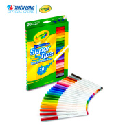 Bộ 20 màu bút lông Fiber Pen nét mảnh + nét đậm có thể rửa được Crayola
