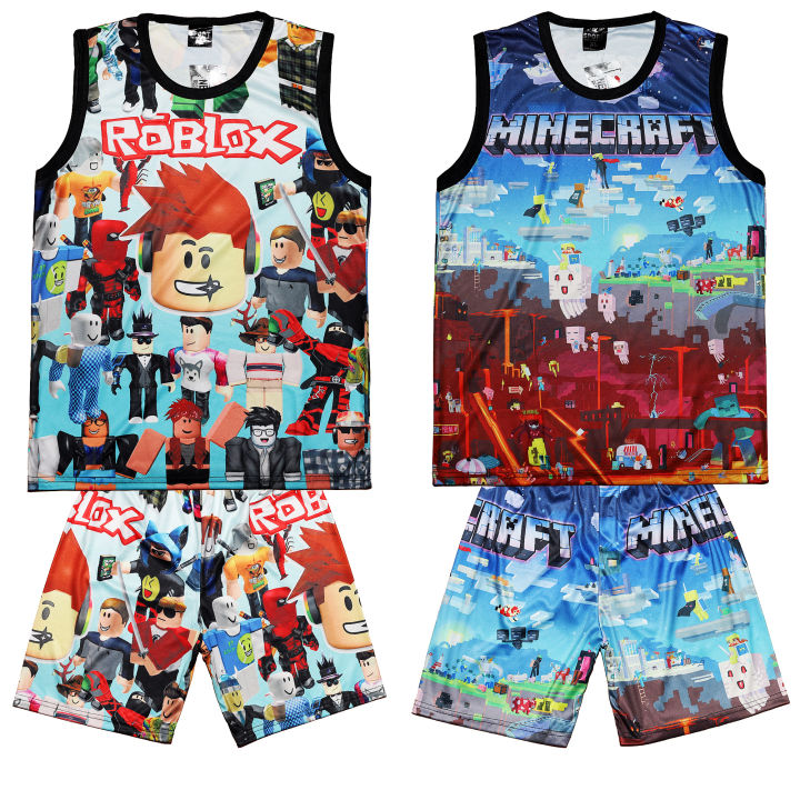 Kids Jersey Terno Roblox T-shirt Shorts for Kid Boy Printed Party Game
